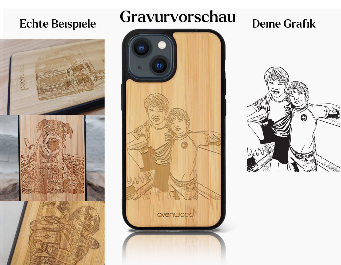 INDIVIDUELL iPhone 13 Bambus-Kunststoff